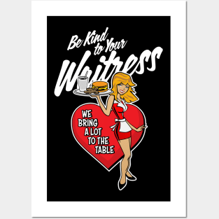 Waitress - We Bring A Lot To The Table Cute Cartoon Design Posters and Art